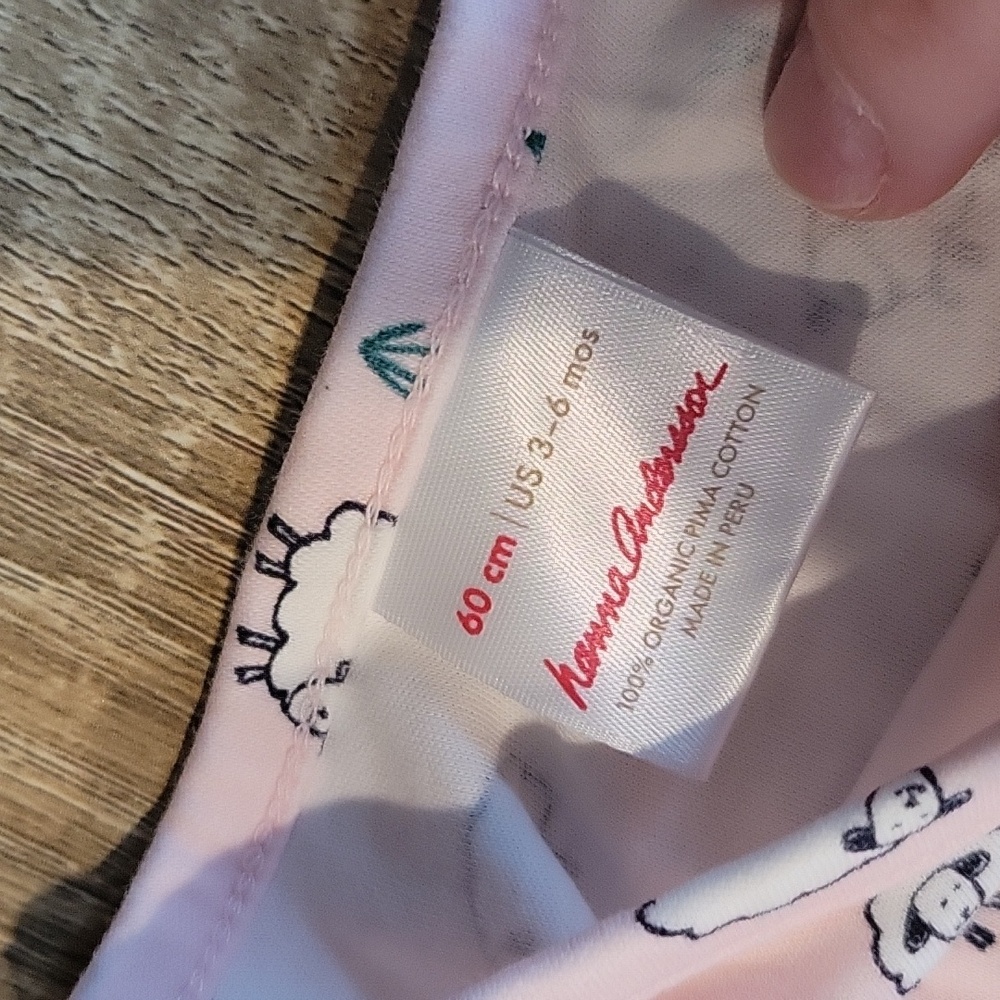 Hanna Andersson Pink Sheep Gown With Mitten Cuffs - Picture 2 of 4